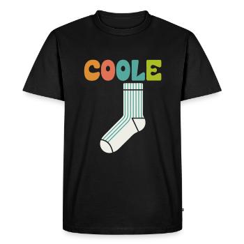 Cool sock - fun motivational design - Men's Premium Organic T-Shirt - black - Front - Nico (187cm)