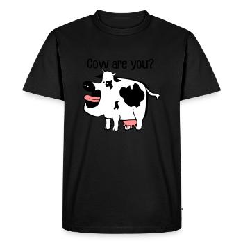 Cow are you? - Men's Premium Organic T-Shirt - black - Front - Nico (187cm)