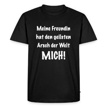cul bandant - T-shirt Premium bio Homme - noir - Devant - Nico (187cm)