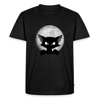 Mignon Comic Cat / Cat Motif Autocollant Mug Chemise - T-shirt Premium bio Homme - noir - Devant - Nico (187cm)