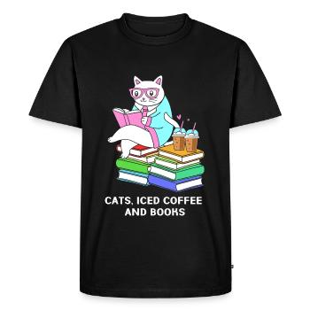 Café glacé Barista Caféine Espresso Café glacé - T-shirt Premium bio Homme - noir - Devant - Nico (187cm)