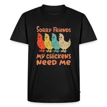 My chickens need me | funny chicken design - Men's Premium Organic T-Shirt - black - Front - Nico (187cm)