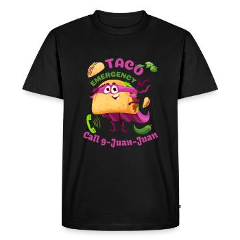 Funny Mexican Taco Emergency Call 9 Juan Juan - Men's Premium Organic T-Shirt - black - Front - Nico (187cm)