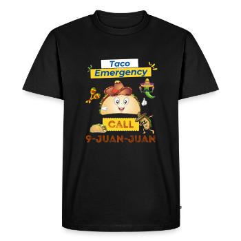 Taco Emergency Call 9 Juan Juan Funny Taco Lover - Men's Premium Organic T-Shirt - black - Front - Nico (187cm)
