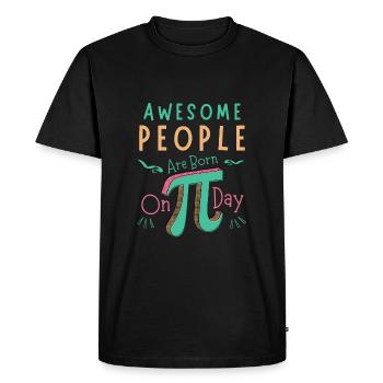 Des gens géniaux naissent le jour de Pi - T-shirt Premium bio Homme - noir - Devant - Nico (187cm)