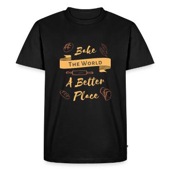 Bake The World Un meilleur endroit Cool Baking Lover - T-shirt Premium bio Homme - noir - Devant - Nico (187cm)