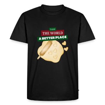 You Bake The World A Better Place baking dough - Men's Premium Organic T-Shirt - black - Front - Nico (187cm)