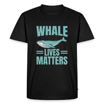 Whale Lives Matters Whales Lover Marine Scientist - T-shirt Premium bio Homme - noir - Devant - Nico (187cm)