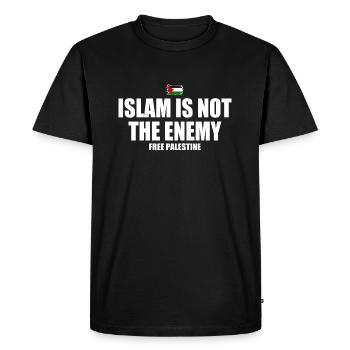 Free palestine Islam is not the enemy - T-shirt Premium bio Homme - noir - Devant - Nico (187cm)