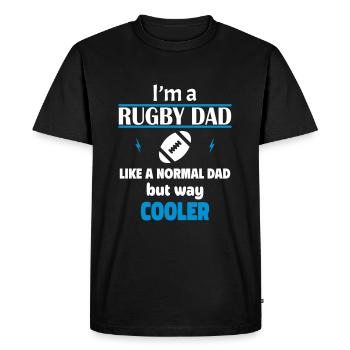 Je suis un papa de rugby - T-shirt Premium bio Homme - noir - Devant - Nico (187cm)