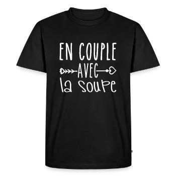 En Couple avec Soupe, cadeau les Fans de Soupe - T-shirt Premium bio Homme - noir - Devant - Nico (187cm)