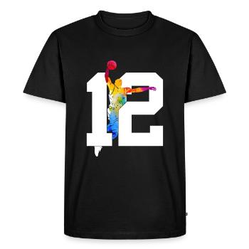 NUMBER 12 BASKETBALL 12TH BIRTHDAY - Men's Premium Organic T-Shirt - black - Front - Nico (187cm)