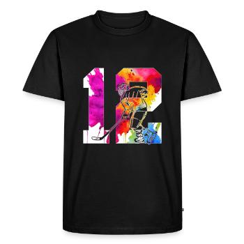 NUMBER 12 HOCKEY 12TH BIRTHDAY - Men's Premium Organic T-Shirt - black - Front - Nico (187cm)