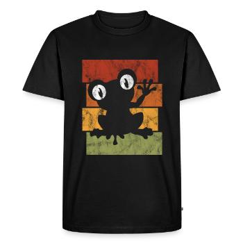 Frog Frogs Gift for Kids Funny Funny - Men's Premium Organic T-Shirt - black - Front - Nico (187cm)