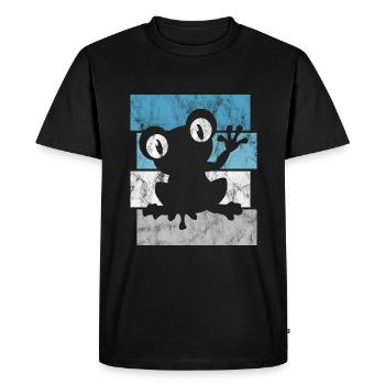 Frog Frogs Gift for Kids Funny Funny - Men's Premium Organic T-Shirt - black - Front - Nico (187cm)