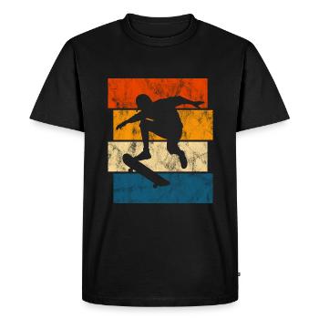 Skateboarder Skateboard Skater Skate Skateing - T-shirt Premium bio Homme - noir - Devant - Nico (187cm)