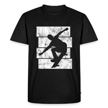 Skateboard Skateboarder Skater Skate Skateing - T-shirt Premium bio Homme - noir - Devant - Nico (187cm)