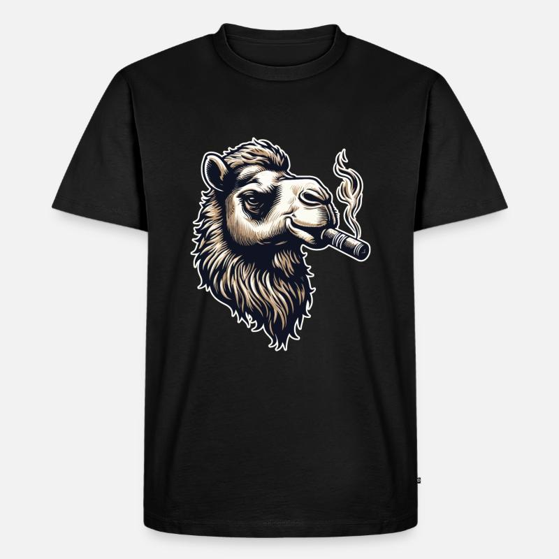 Zigarre Kamel - Männer Premium Bio T-Shirt - Schwarz