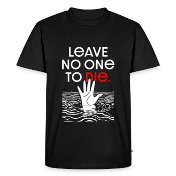 LEAVE NO ONE TO DIE - Men's Premium Organic T-Shirt - black - Front - Nico (187cm)