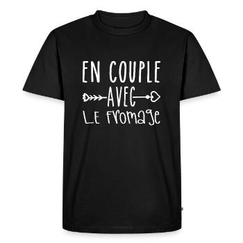 Couples with Cheese, Cheese Fans Gift - Men's Premium Organic T-Shirt - black - Front - Nico (187cm)