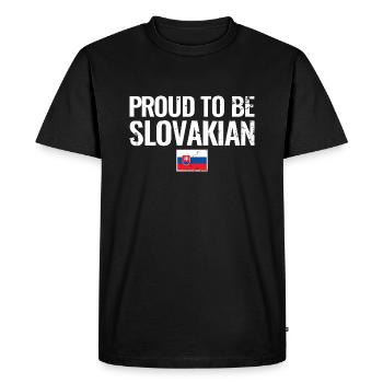 Fier d’être slovaque Slovaquie Slovaque Slovaque - T-shirt Premium bio Homme - noir - Devant - Nico (187cm)