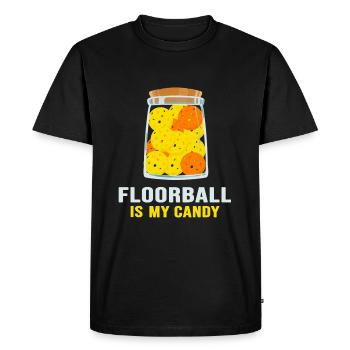 Floorball floorball « Floorball-candy » - T-shirt Premium bio Homme - noir - Devant - Nico (187cm)