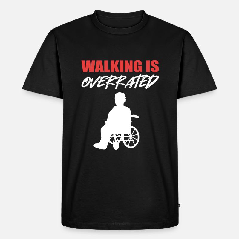 Rollstuhl - Männer Premium Bio T-Shirt - Schwarz