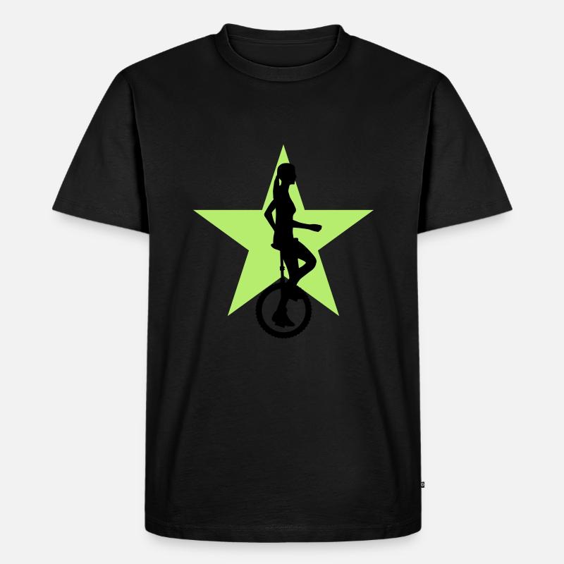 einradfahrerin_2c - Männer Premium Bio T-Shirt - Schwarz