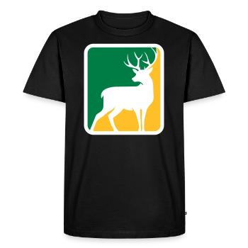 Hunter Funny Roebuck Deer Logo | Les couleurs peuvent être changées - T-shirt Premium bio Homme - noir - Devant - Nico (187cm)