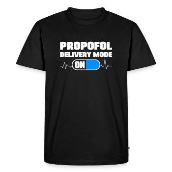 Drôle d’anesthésiste Mode d’administration de propofol activé - T-shirt Premium bio Homme - noir - Devant - Nico (187cm)