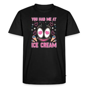 You Had Me At Ice Cream Dessert Popsicle Lovers - Men's Premium Organic T-Shirt - black - Front - Nico (187cm)