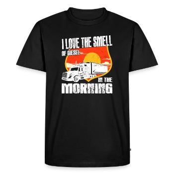 Funny Trucking Art for Trucker Lover Distressed - Men's Premium Organic T-Shirt - black - Front - Nico (187cm)