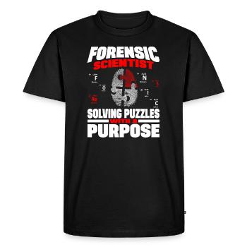 Un scientifique judiciaire résout des énigmes criminelles Laboratoire criminel - T-shirt Premium bio Homme - noir - Devant - Nico (187cm)
