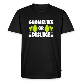 Gnomelike Or Dislike Elf Garden Miniature Gift - Men's Premium Organic T-Shirt - black - Front - Nico (187cm)
