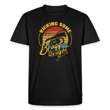 Donner des coups de pied aux cuivres ce soir Cadeaux de joueur de baryton - T-shirt Premium bio Homme - noir - Devant - Nico (187cm)