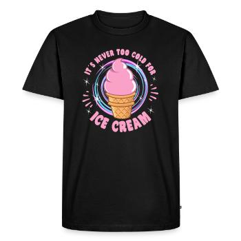 Il n’est jamais trop froid pour la crème glacée Dessert Popsicle - T-shirt Premium bio Homme - noir - Devant - Nico (187cm)