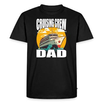 Équipage de croisière - Papa - Vacances et famille - T-shirt Premium bio Homme - noir - Devant - Nico (187cm)