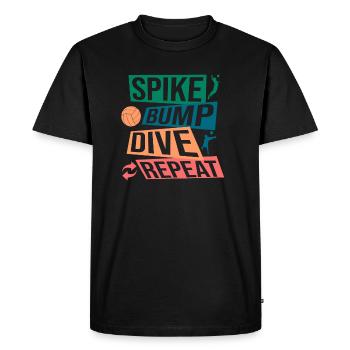 Spike Bump Dive Repeat Volleyball Cadeau graphique - T-shirt Premium bio Homme - noir - Devant - Nico (187cm)