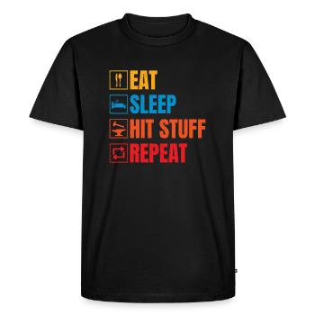 Manger des trucs de sommeil frappés Répéter Metalsmith Idée cadeau - T-shirt Premium bio Homme - noir - Devant - Nico (187cm)