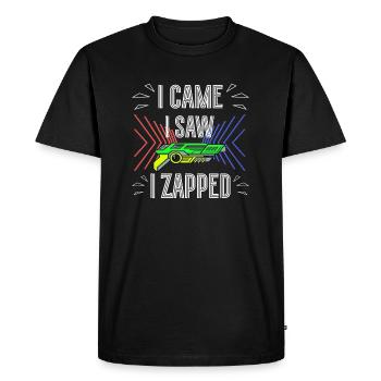 I Came I Saw I Zapped Laser Tag Player - Men's Premium Organic T-Shirt - black - Front - Nico (187cm)