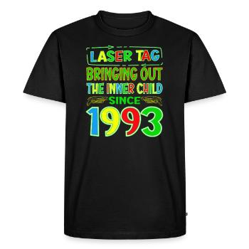 Laser Tag faisant ressortir l’enfant intérieur des années - T-shirt Premium bio Homme - noir - Devant - Nico (187cm)