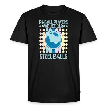 Les joueurs de flipper aiment notre cadeau de flipper Steel Balls - T-shirt Premium bio Homme - noir - Devant - Nico (187cm)