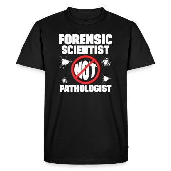 Laboratoire criminel Cadeau Scientifique médico-légal Pas pathologiste - T-shirt Premium bio Homme - noir - Devant - Nico (187cm)