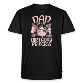 Dad Of the Birthday Girl Princess Gift Deco - Men's Premium Organic T-Shirt - black - Front - Nico (187cm)