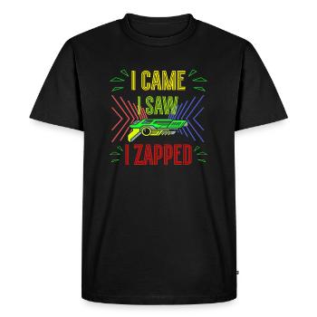 I Came I Saw I Zapped Laser Tag Player Gifts - Men's Premium Organic T-Shirt - black - Front - Nico (187cm)