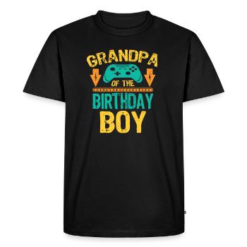 Grandpa Of the Birthday Boy Gaming Gift Idea - Men's Premium Organic T-Shirt - black - Front - Nico (187cm)