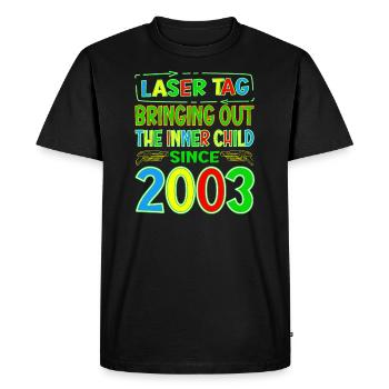 Laser Tag faisant ressortir l’enfant intérieur des années - T-shirt Premium bio Homme - noir - Devant - Nico (187cm)