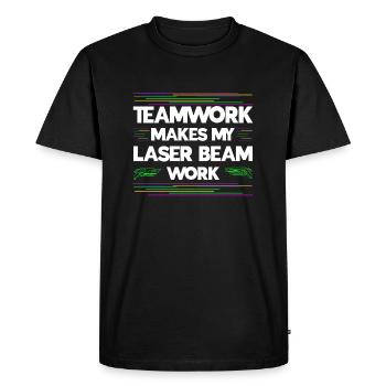 Laser Tag Gift Teamwork Makes My Laser Beam Work - Men's Premium Organic T-Shirt - black - Front - Nico (187cm)