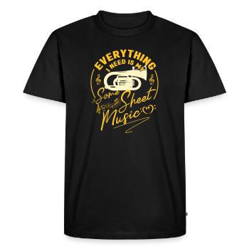 Tout ce dont j’ai besoin, c’est de ma partition de baryton cadeau - T-shirt Premium bio Homme - noir - Devant - Nico (187cm)