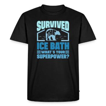 Baignade sur glace a survécu au cadeau de glace superpuissance de bain de glace - T-shirt Premium bio Homme - noir - Devant - Nico (187cm)